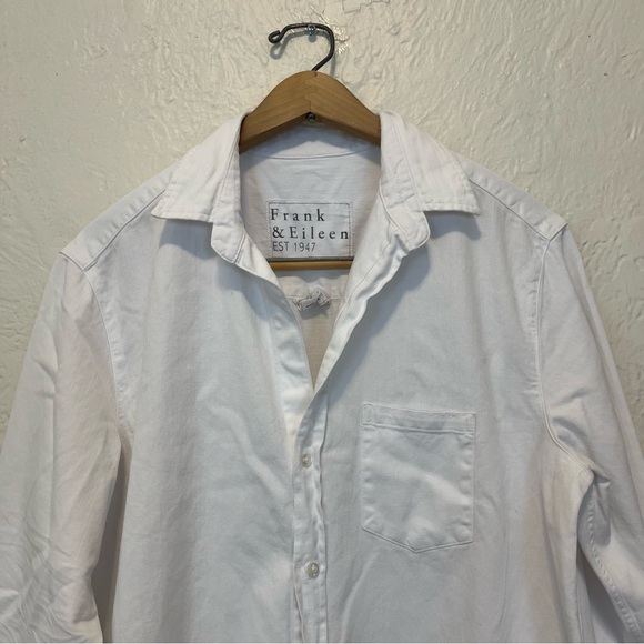 Frank & Eileen Mary Dress Shirtdress White Large L - Picture 4 of 11